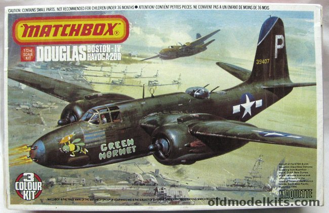 Matchbox 1/72 Douglas Boston IV or Havoc A-20G  - USAF or Free French, PK-120 plastic model kit